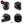 Charger l&#39;image dans la galerie, B-43x43 noir - kit sticker de 4 autocollants retro réfléchissants casque moto 3M homologués (vue jour B)
