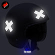 Charger l'image dans la galerie, B-KROSS noir - kit sticker de 4 autocollants retro réfléchissants casque moto 3M homologués (vue nuit A)