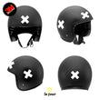 Charger l'image dans la galerie, B-KROSS blanc - kit sticker de 4 autocollants retro réfléchissants casque moto 3M homologués (vue jour B)