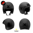 Charger l'image dans la galerie, B-KROSS ROUNDED noir - kit sticker de 4 autocollants retro réfléchissants casque moto 3M homologués (vue jour B)