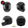 Charger l'image dans la galerie, B-OVAL noir - kit sticker de 4 autocollants retro réfléchissants casque moto 3M homologués (vue jour B)