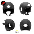 Charger l'image dans la galerie, G-biker1small blanc - kit sticker de 4 autocollants retro réfléchissants biker harley davidson casque moto 3M homologués (vue jour B)