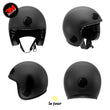 Charger l'image dans la galerie, G-bubble noir - kit sticker de 4 autocollants retro réfléchissants bulle ronde casque moto 3M homologués (vue jour B)