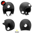 Charger l'image dans la galerie, G-bubble blanc - kit sticker de 4 autocollants retro réfléchissants bulle ronde casque moto 3M homologués (vue jour B)