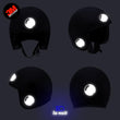 Charger l'image dans la galerie, G-bubble noir - kit sticker de 4 autocollants retro réfléchissants bulle ronde casque moto 3M homologués (vue nuit B)