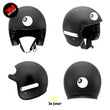 Charger l'image dans la galerie, G-eightball blanc - kit sticker de 4 autocollants retro réfléchissants boule billard numéro 8 casque moto 3M homologués (vue jour B)