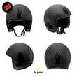 Charger l'image dans la galerie, G-flamingball noir - kit sticker de 4 autocollants retro réfléchissants boule flammes casque moto 3M homologués (vue jour B)