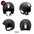 Charger l'image dans la galerie, G-flamingball blanc - kit sticker de 4 autocollants retro réfléchissants boule flammes casque moto 3M homologués (vue jour B)