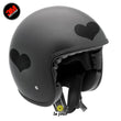 Charger l'image dans la galerie, G-heart1 noir - kit sticker de 4 autocollants retro réfléchissants cœur casque moto 3M homologués (vue jour A)