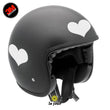 Charger l'image dans la galerie, G-heart1 blanc - kit sticker de 4 autocollants retro réfléchissants cœur casque moto 3M homologués (vue jour A)