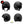 Charger l&#39;image dans la galerie, G-heart2 noir - kit sticker de 4 autocollants retro réfléchissants cœur casque moto 3M homologués (vue jour B)
