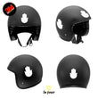 Charger l'image dans la galerie, G-KHAMSA blanc - kit sticker de 4 autocollants retro réfléchissants main fatma fatima porte bonheur casque moto 3M homologués (vue jour B)