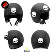 Charger l'image dans la galerie, G-skullHD1 blanc - kit sticker de 4 autocollants retro réfléchissants crane tete de mort biker harley davidson casque moto 3M homologués (vue jour B)