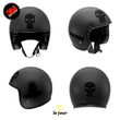 Charger l'image dans la galerie, G-skullpunish2 noir - kit sticker de 4 autocollants retro réfléchissants crane tete de mort punisher biker harley davidson casque moto 3M homologués (vue jour B)