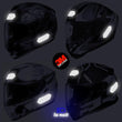 Charger l'image dans la galerie, S-SHOEI 3 logos sur mesure - kit sticker de 4 autocollants retro réfléchissants casque moto 3M homologués (vue nuit B)