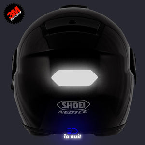 S-SHOEI NEOTEC logo - kit sticker de 4 autocollants retro réfléchissants casque moto 3M homologués (vue nuit B)