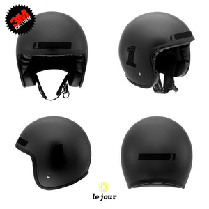 G-biker2small noir - kit sticker de 4 autocollants retro réfléchissants biker harley davidson casque moto 3M homologués (vue jour B)
