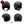 Charger l&#39;image dans la galerie, G-bubble noir - kit sticker de 4 autocollants retro réfléchissants bulle ronde casque moto 3M homologués (vue jour B)
