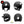 Charger l&#39;image dans la galerie, G-eightball blanc - kit sticker de 4 autocollants retro réfléchissants boule billard numéro 8 casque moto 3M homologués (vue jour B)
