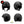 Charger l&#39;image dans la galerie, G-flamingball noir - kit sticker de 4 autocollants retro réfléchissants boule flammes casque moto 3M homologués (vue jour B)
