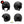 Charger l&#39;image dans la galerie, G-heart8bit noir - kit sticker de 4 autocollants retro réfléchissants cœur casque moto 3M homologués (vue jour B)
