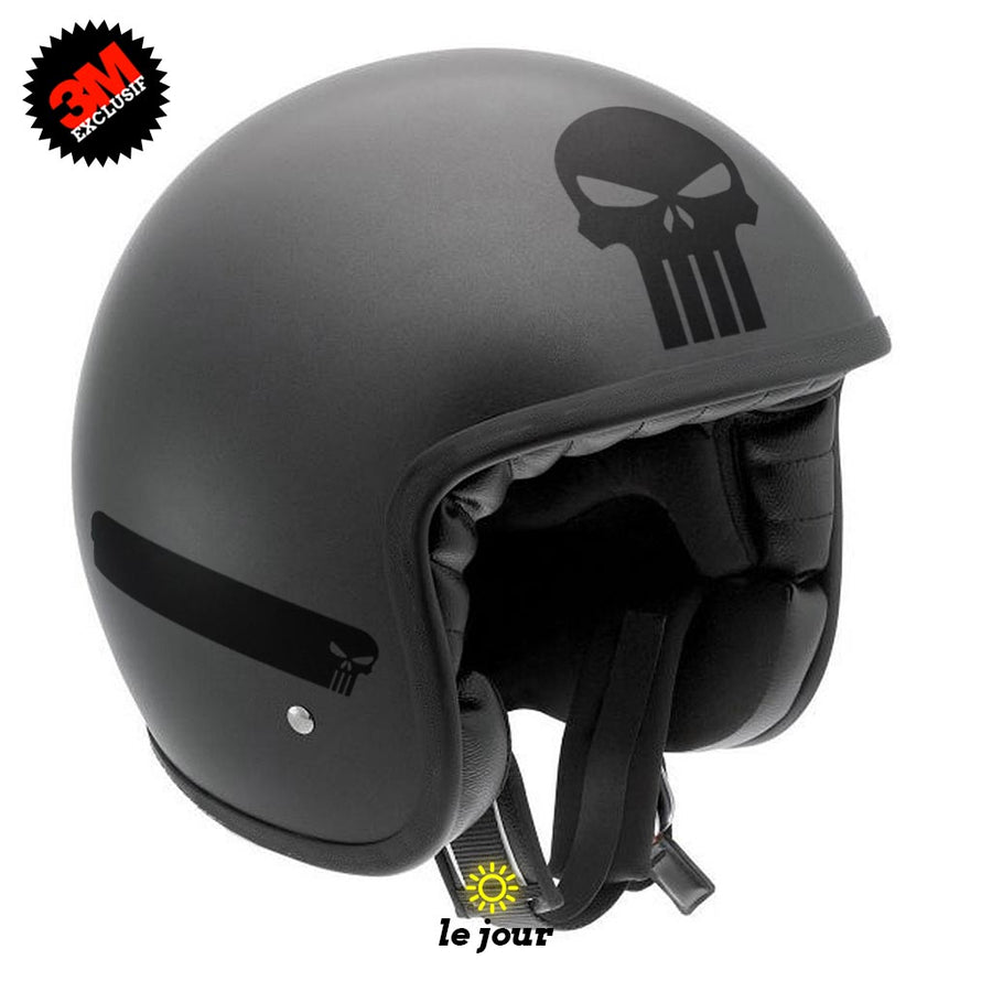 G-SKULLPUNISH2 noir réfléchissant homologué casque moto