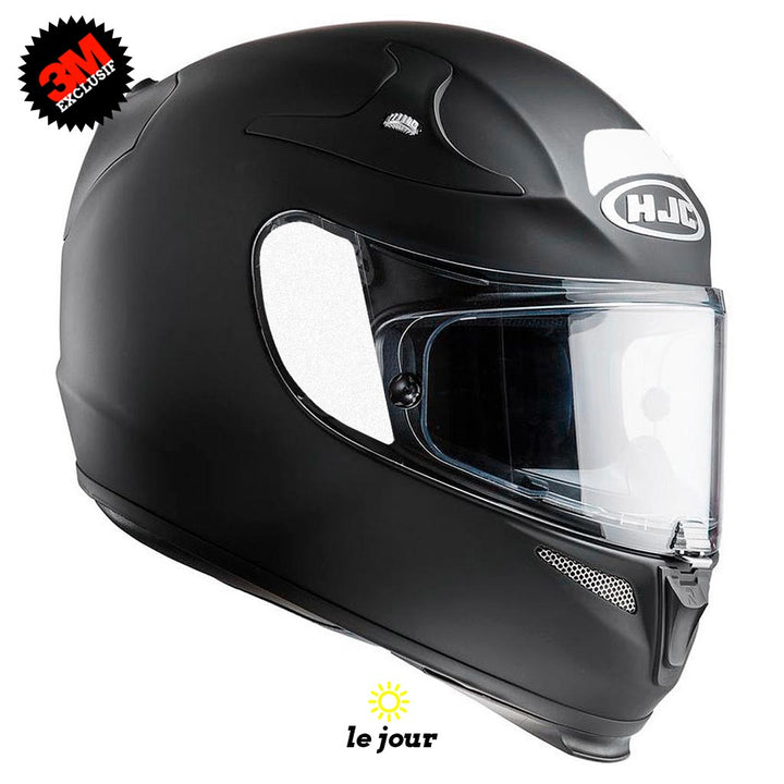 S-HJC rpha 10 plus blanc - kit sticker de 4 autocollants retro réfléchissants casque moto 3M homologués (vue jour A)
