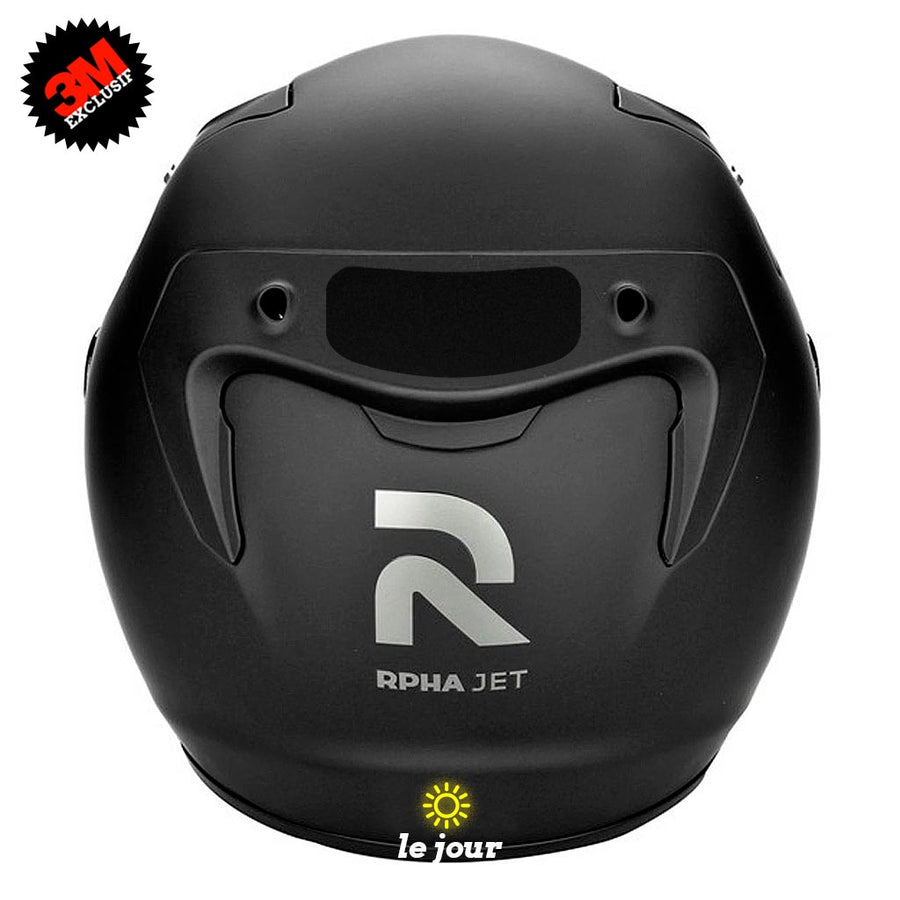 S-HJC rpha 10 plus noir - kit sticker de 4 autocollants retro réfléchissants casque moto 3M homologués (vue jour B)