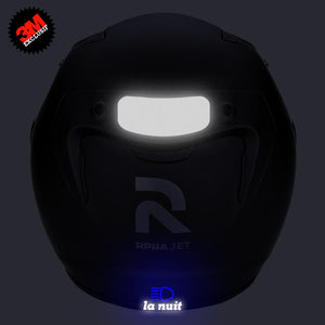 S-HJC rpha 10 plus noir - kit sticker de 4 autocollants retro réfléchissants casque moto 3M homologués (vue nuit B)
