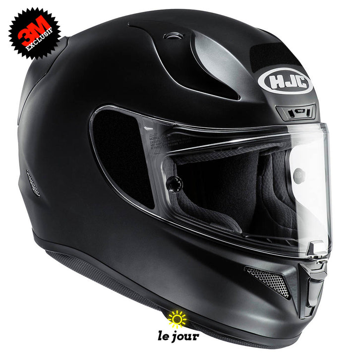 KIT DE 4 STICKERS RETROREFLECHISSANT NOIR QUALITÉ 3M POUR CASQUE MOTO  (J0103-3M)