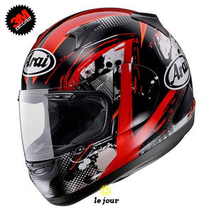 S-ARAI 3 logos sur mesure - kit sticker de 4 autocollants retro réfléchissants casque moto 3M homologués (vue jour A)