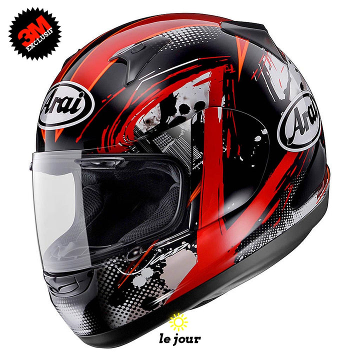 S-ARAI 3 logos standard - kit sticker de 4 autocollants retro réfléchissants casque moto 3M homologués (vue jour A)
