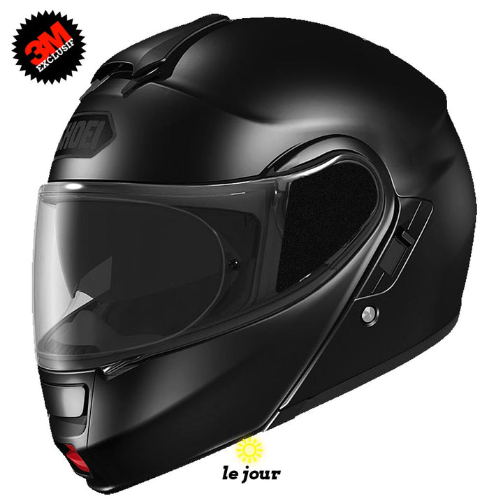 S-SHOEI NEOTEC logo - kit sticker de 4 autocollants retro réfléchissants casque moto 3M homologués (vue jour A)