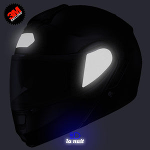 S-SHOEI NEOTEC logo - kit sticker de 4 autocollants retro réfléchissants casque moto 3M homologués (vue nuit A)