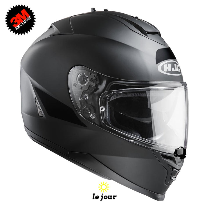 S-HJC is17 noir - kit sticker de 4 autocollants retro réfléchissants casque moto HJC IS17 3M homologués (vue jour A)