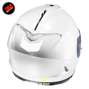 S-HJC is17 blanc - kit sticker de 4 autocollants retro réfléchissants casque moto HJC IS17 3M homologués (vue jour B)